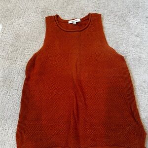 Madewell Rust Orange Knit Crewneck Tank